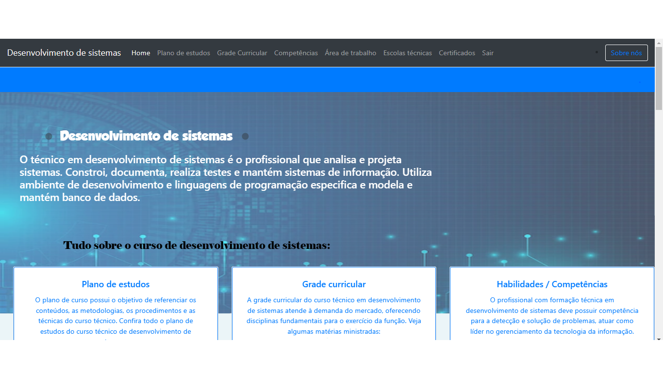 Imagem do site de desenvolvimento de sistemas